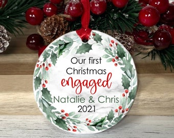 Ornament Couples Gift Christmas Gift for Fiance First Christmas Engaged 2021 Christmas Ornament Couple First Christmas Engaged Ornament
