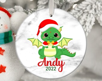 Personalized Ornament with Cute Dragon and Name | Personalized Christmas Ornament | Dragon Ornament | Christmas Gift for Friend Sister