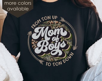 Comfort Colors Mom of Boys Tshirt | Mother of Boys Shirt | Graphic Tee for Women | Camo Leopard Print Tee | Son Graphic T-shirt | Mom Gift