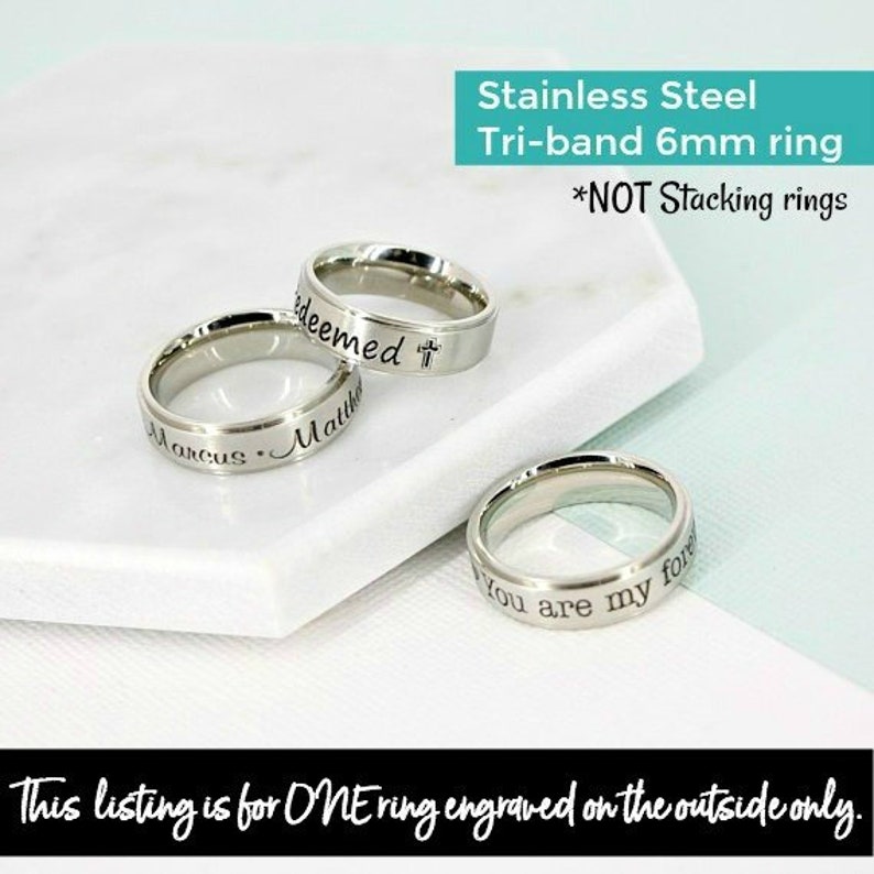 Personalized Ring Custom Message Ring for Her Engraved Etsy