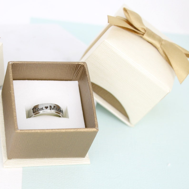 Personalized Ring Custom Message Ring for Her Engraved Etsy