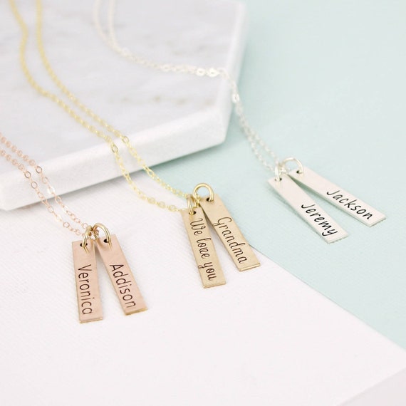 mother's vertical bar necklace