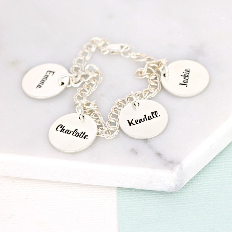 Personalized Gift \u2022 Personalized Bracelet with kids names \u2022 Mom Gift with children names \u2022 Engraved names bracelet \u2022 Mothers day gift