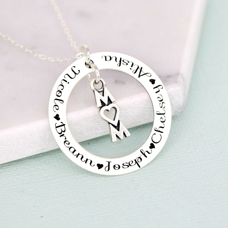 personalized necklace for mom with children's names