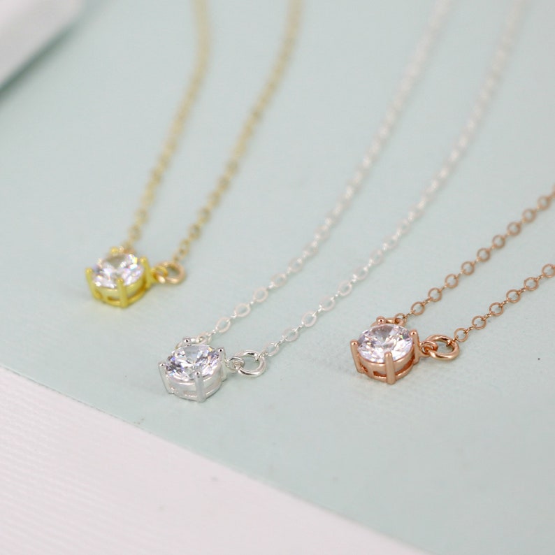 Minimal CZ necklace for Her