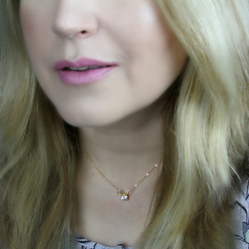 Minimal CZ necklace for Her