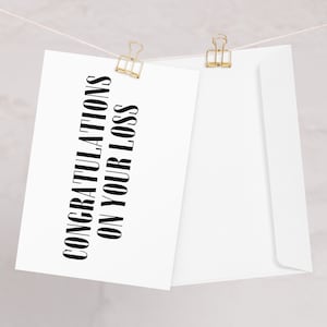 Félicitations pour votre carte de vœux de perte - divorce, carte de rupture - cartes drôles sarcastiques pour les amis dans des situations difficiles