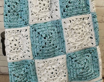 Crochet Baby Blanket Pattern/ PDF Crochet Pattern/ Square Flowers Baby Afghan