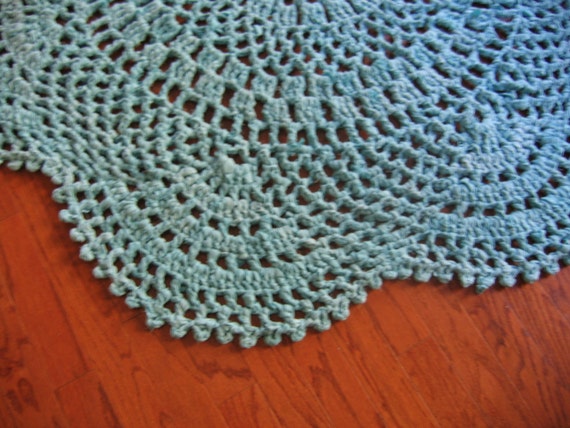 PDF Crochet Pattern for Doily Rag Rug Made From Bed Sheets 