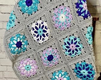 Crochet Baby Blanket Pattern/ PDF Crochet Pattern/ Stained Glass Baby Afghan