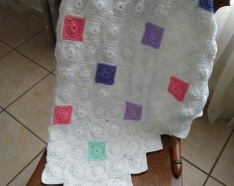 Crochet Baby Blanket Pattern/ PDF Crochet Pattern/ Squares Baby Blanket Pattern