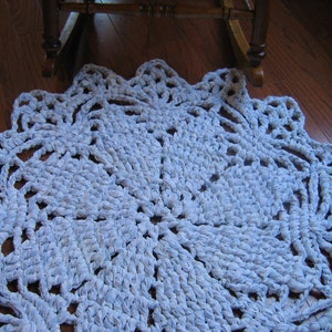 PDF Crochet Pattern for Doily Rag Rug Made From Bed Sheets 