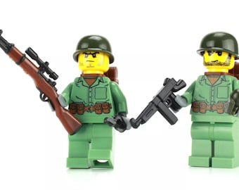 Battle Brick WW2 US marine Soldiers made with real LEGO® minifigures