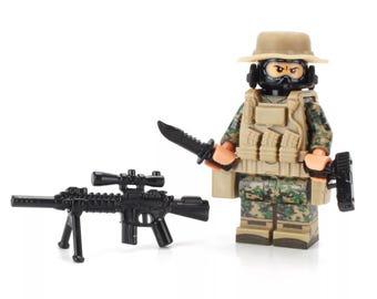 Battle Brick Force Recon Sniper marine MARPAT made with real LEGO® minifigure