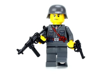 Battle Brick Axis MP40 Enemy WW2 Soldier Minifigure Army made w/real LEGO® minifigure