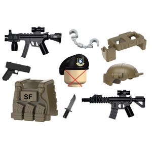 Battle Brick Battle Bag Air Force Security Weapons Pack Compatible with LEGO‑style minifigures