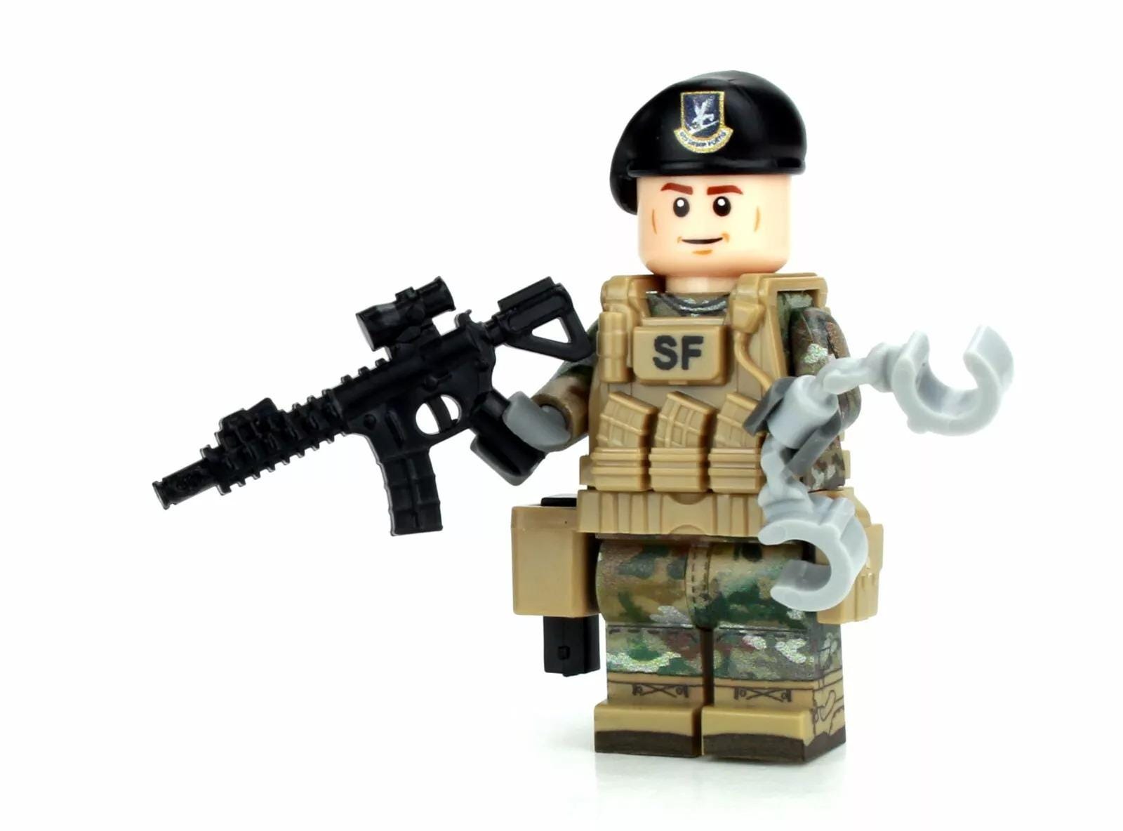 Battle Brick Air Force Security Forces Airman Minifigure made with real LEGO® minifigure