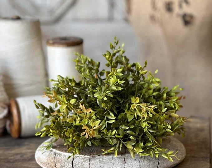 CLERANCE Farmhouse, French country summer lemon greenery 1/2 sphere, farmhouse bowl filler, 8 inches ,plastic greenery decor