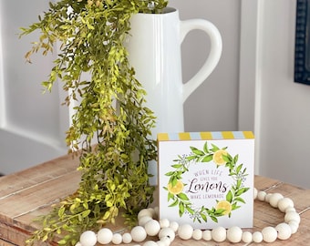 CLERANCE Farmhouse, French country summer lemon greenery, 33 inches hanging stem,plastic greenery decor, vase filler, draping stem
