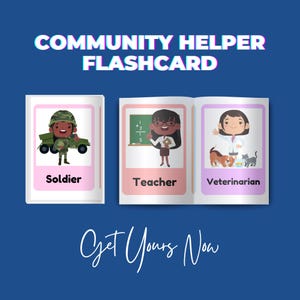 Printable Community Helpers Cards, Preschool Community Workers Set, Occupation Flashcards, Community Helper Learning Cards, Helpers cards