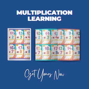 Multiplication Flashcards for Kids, Fun Learning Math Cards, Kids Math Learning Tool, Multiplication Practice for Kids, Kids Math card Set