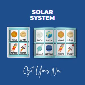 Solar System Flashcards for Kids, Printable Space Flashcard PDF, Planets Flashcard for Learning, Educational Solar System Card, Planet Names