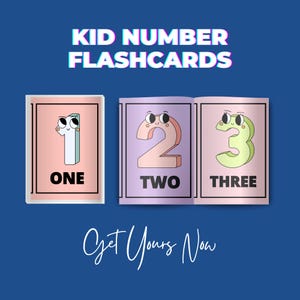 Kids Number Flashcards, Educational Counting Set, Learning Flashcards, Preschool Printable Counting Cards, Flashcards for Kids Numbers 1-20