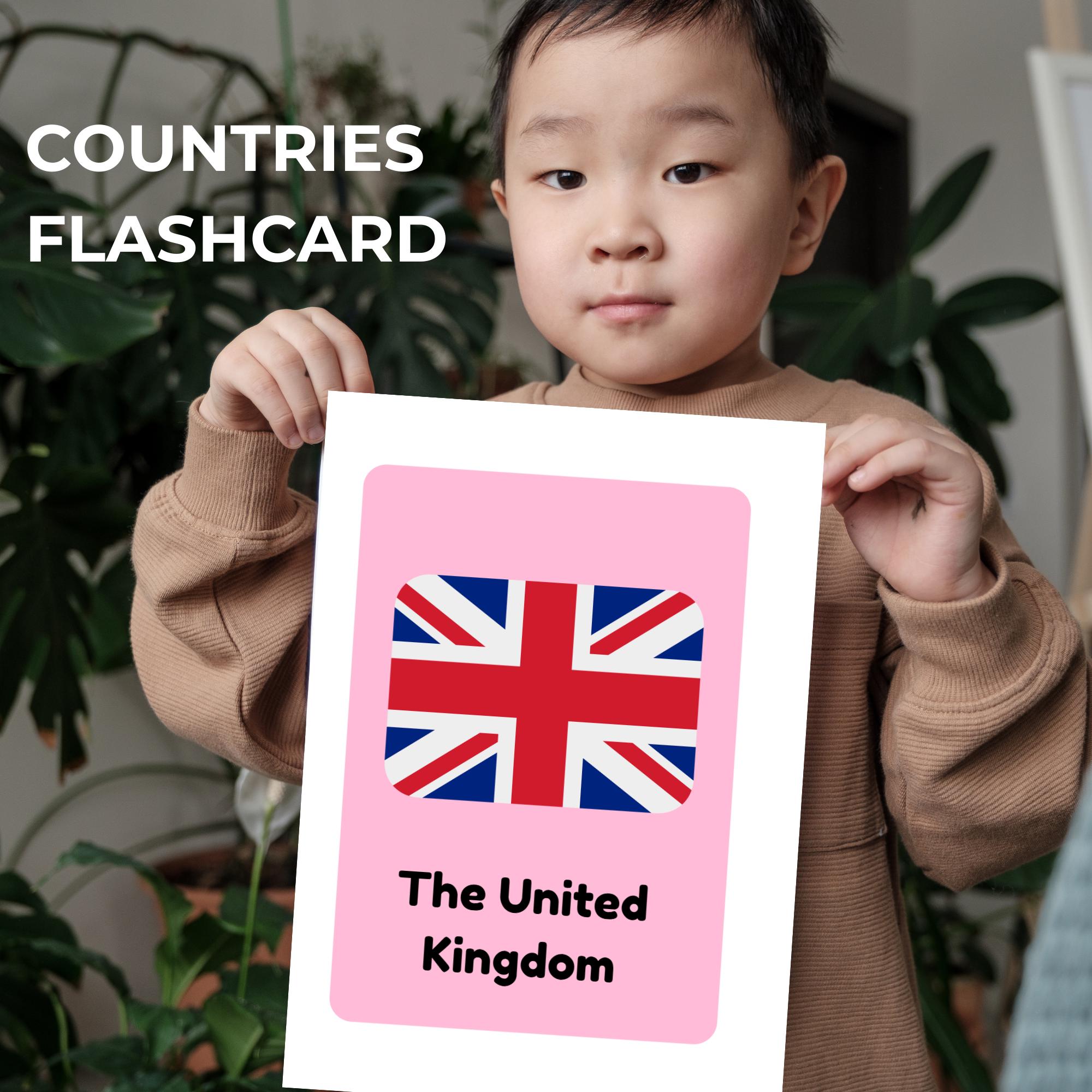 Printable Country Flashcards for Kids: Geography Learning Cards (PDF ...