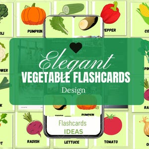 Cartes de légumes pour enfants, cartes d'apprentissage imprimables PDF, cartes de légumes, téléchargement numérique, apprendre des noms de légumes, carte de légumes pour enfants