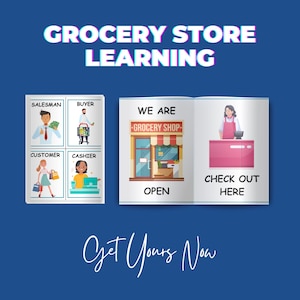 Printable Grocery Store, Grocery Store Pretend Play, Role Play Activity Set for Preschool & Kindergarten,  Imaginative Learning Fun for kids