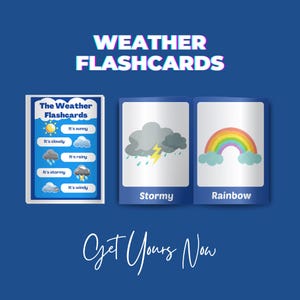 Printable Weather Flash Cards: Toddler & Preschool Learning (PDF Download)