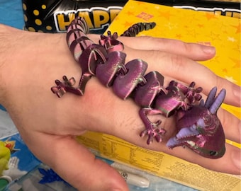 Axolotl personalizzato stampato in 3D - Figurina articolata per alleviare lo stress - Disponibile in vari colori
