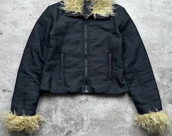 Vintage Denim Faux Fur Jacket