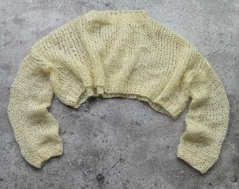 Vintage Mesh Cropped Sweater