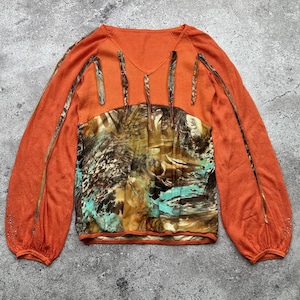 Vintage Bedruckter Pullover