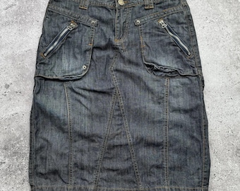 Vintage Denim Midi Skirt