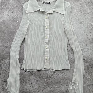 Vintage Mesh Plisse Blouse