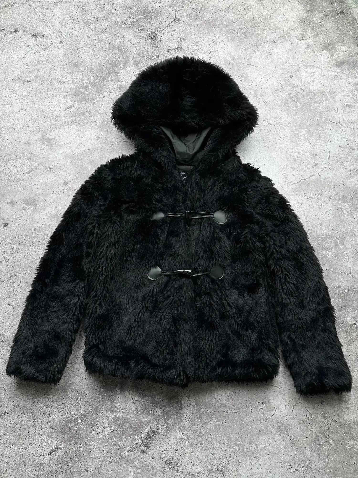 Vintage Faux Fur Hooded Coat - Etsy