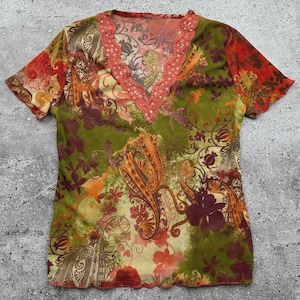 Vintage Mesh Printed T-Shirt