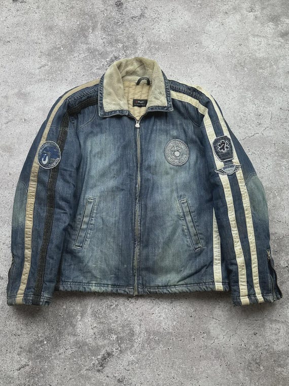 Vintage Denim Jacket Racing Type - Etsy Israel