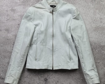 Veste courte en cuir vintage