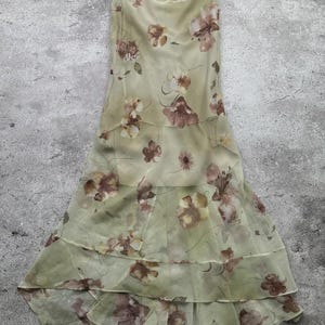 Vintage Seiden bedrucktes Schlagkleid