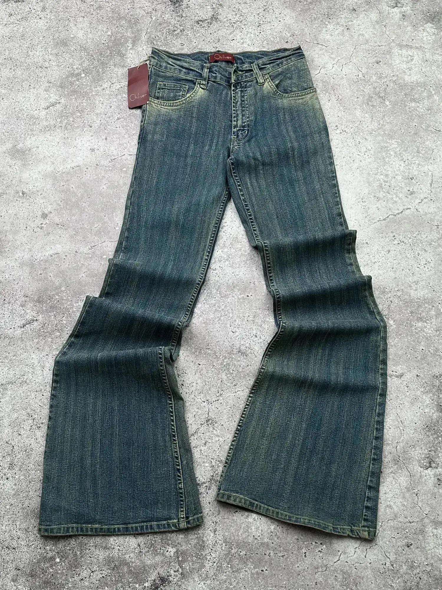 パンツ 2000's doublewest damage flare jeans y2k Y2k flare jeans - Etsy Polska