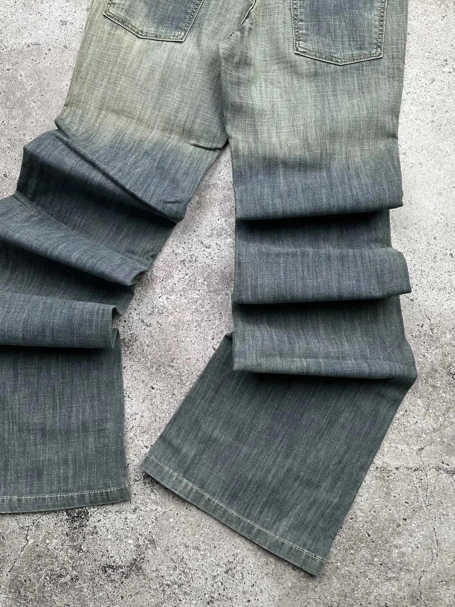 Vintage Women's Faded Flare Jeans Blue Denim Low Rise Y2K Bell