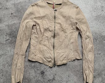 Veste courte en cuir vintage