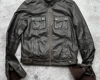 ジャケット・アウター 00s old gap leather bomber jacket y2k 90's 00's Y2K GAP Black Leather Bomber Jacket • Women's S/XS