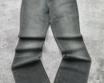 Pantalones vaqueros acampanados grises estilo vintage Y2K, de tiro bajo y corte bota, estilo retro de los años 2000 para mujer.