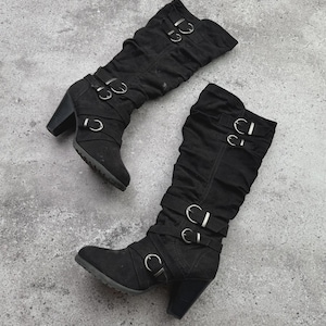 Vintage Suede Boots With Straps