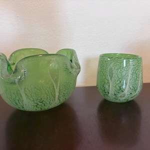 Murano blown glass decorative bowl set