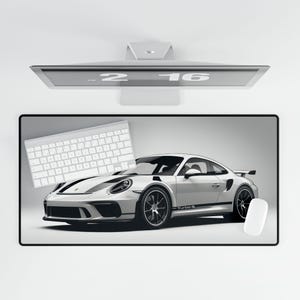 Porsche 911 Turbo S Desk Mat: Sports Car Enthusiast Mousepad